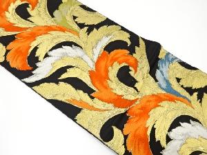 アンティーク　草葉模様織り出し袋帯（材料）